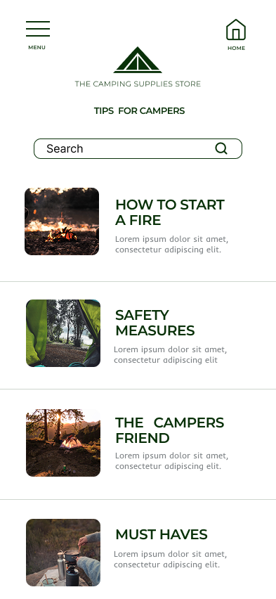 Blog landing page mockup