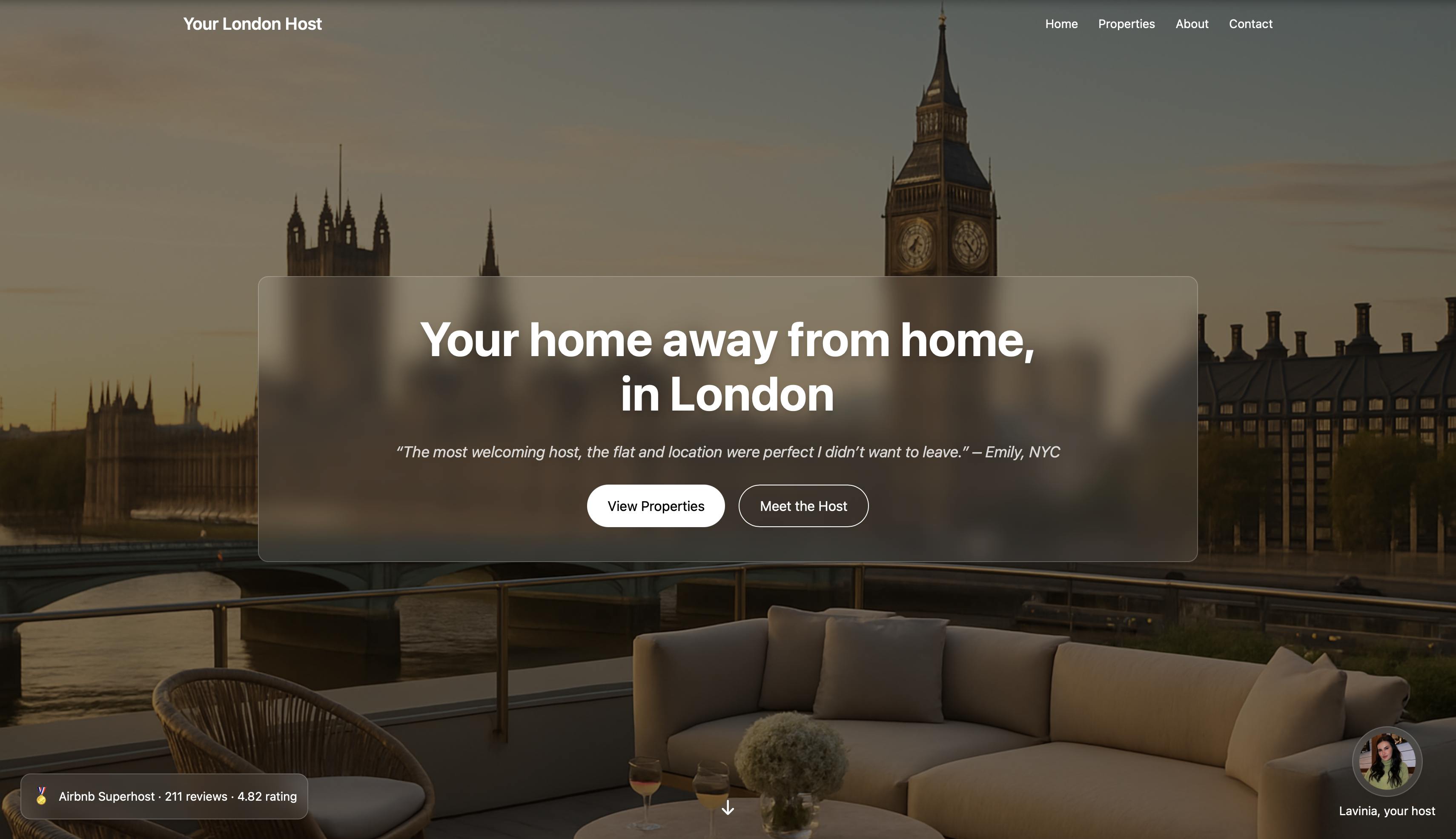 Preview of London Stays website